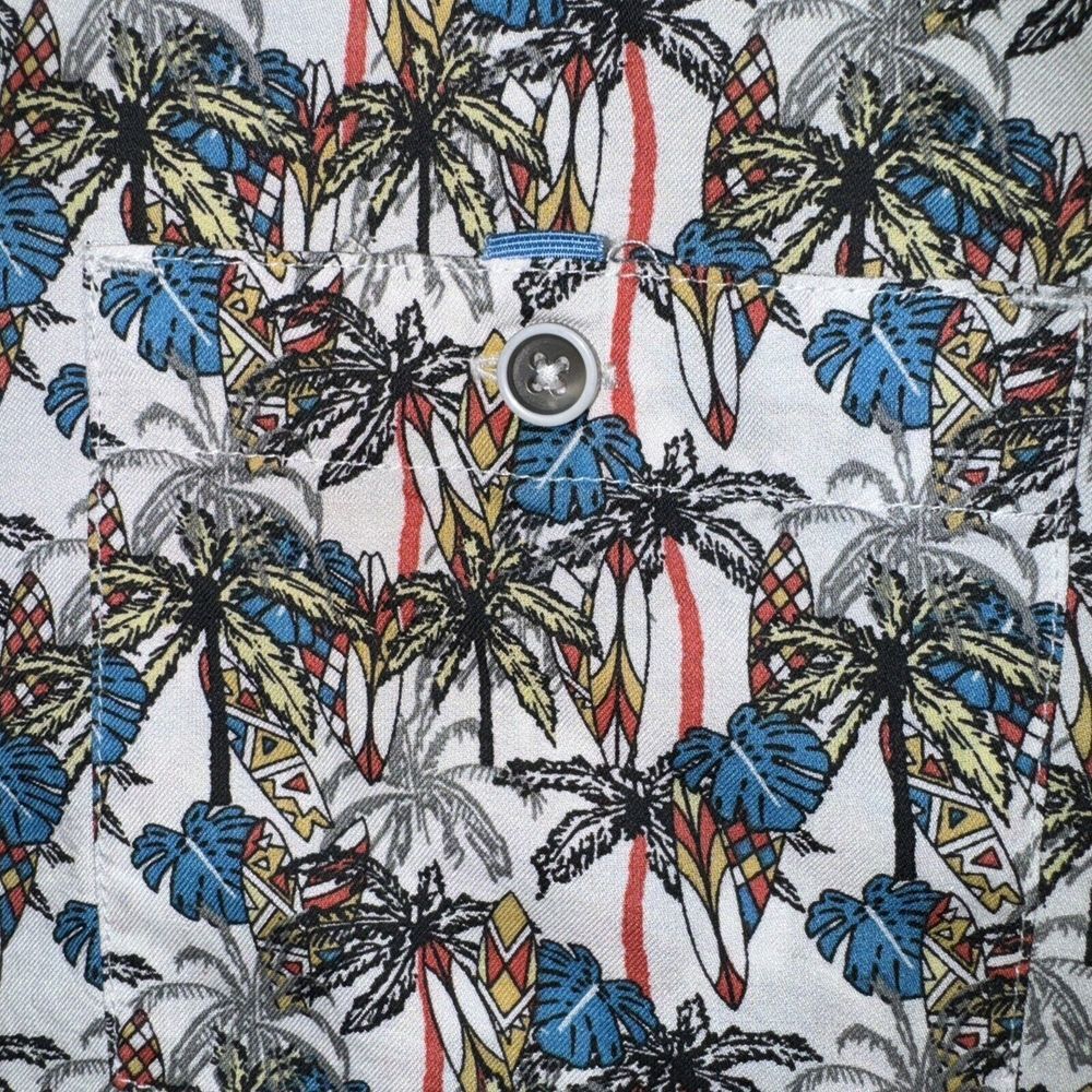 🆕 Age Of Wisdom Mens Button Up Shirt Tropical‎ Surfboards Multi-Color Sz L - Picture 3 of 8